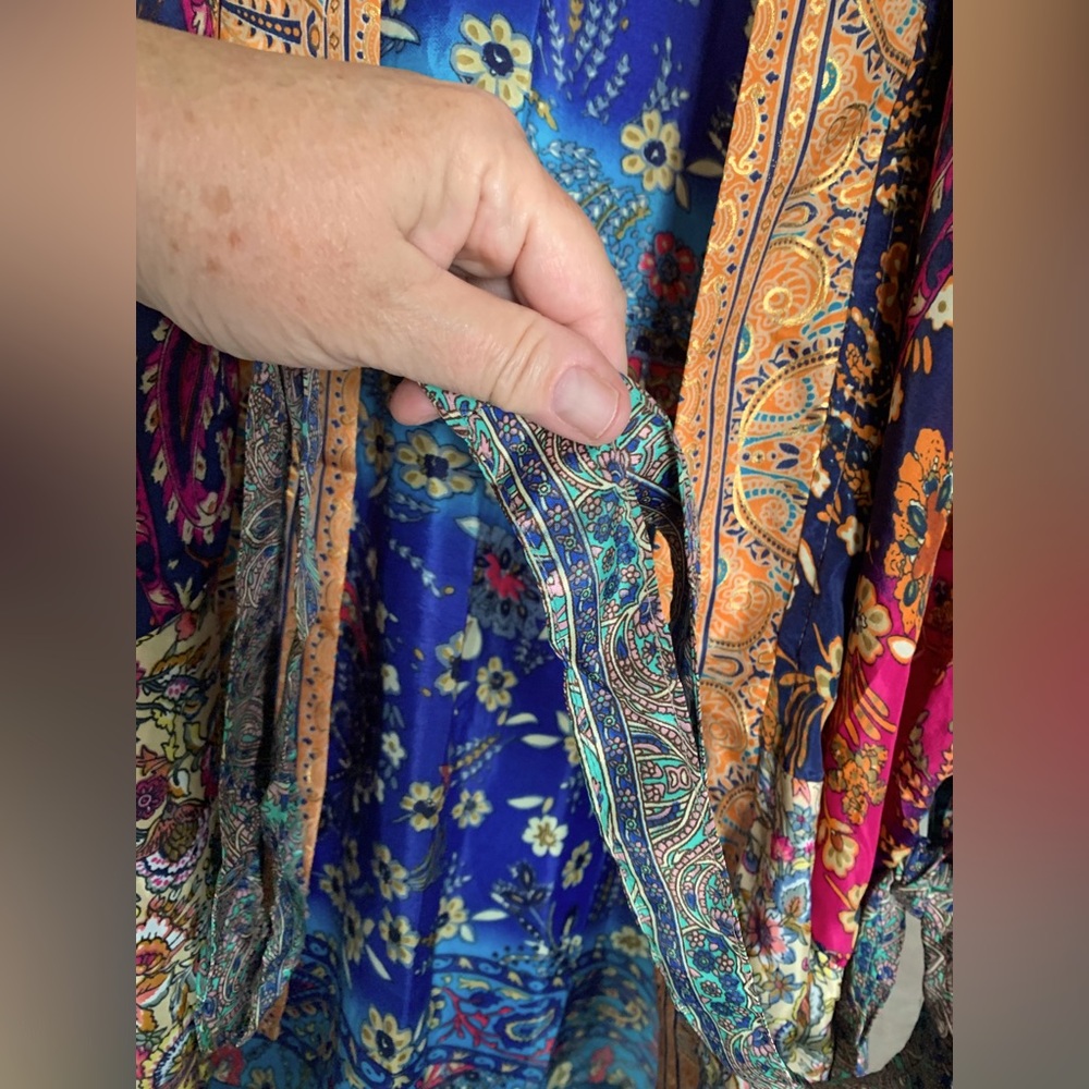 White Waves Silk Blend Paisley Kimono Cardigan - One Size NWT 🌴 - Picture 5 of 10